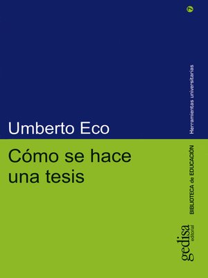 cover image of Cómo se hace una tesis